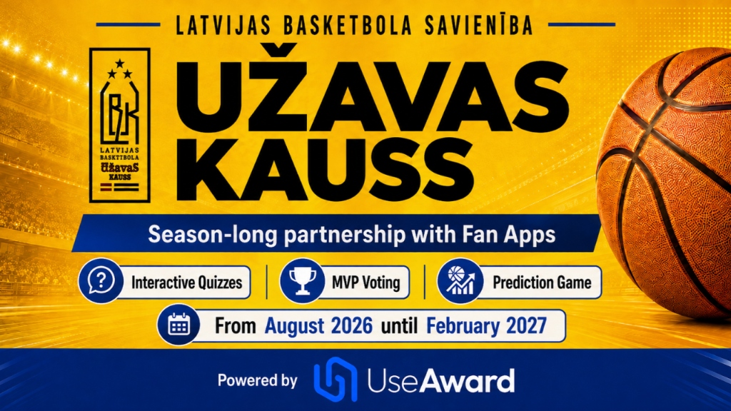 Fan Apps y la Federación Letona de Baloncesto lanzan una plataforma de fan engagement para toda la temporada de la Užavas Kauss