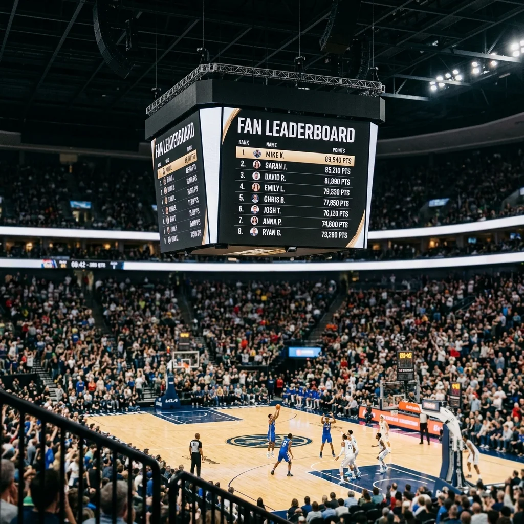 Arena LED screen showing live leaderboard