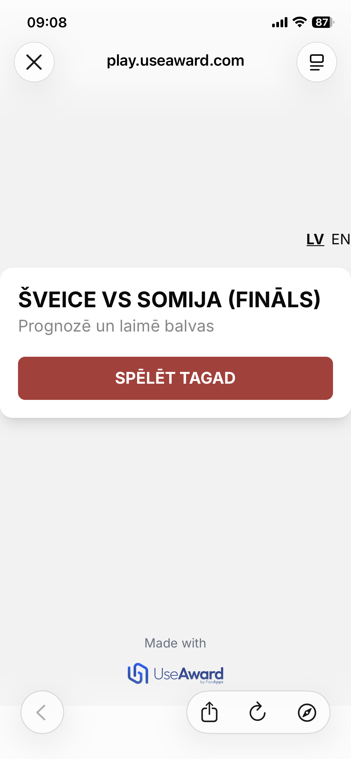 IIHF World Championship prediction game — intro screen